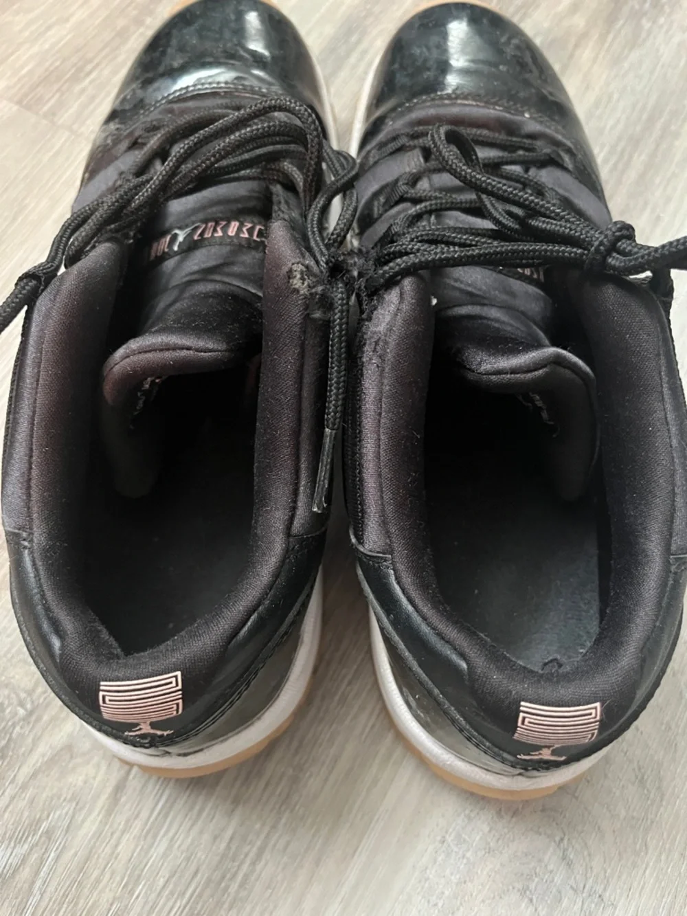 Black and Pink Jordan Mid Sneakers with Gum Sole - Picture 3 of 6